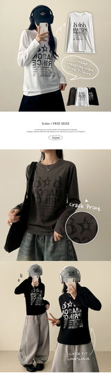 Gron Vintage Lettering Long Sleeve Tee