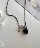 blo black chic stainless steel bold heart county line layered long necklace