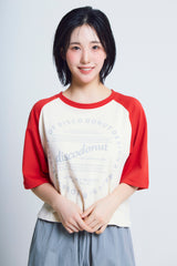 circle print raglan ½T-shirts_red/ivory