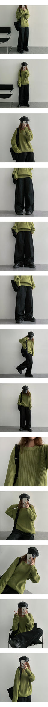 T-the-box boxy Hachi round knitwear