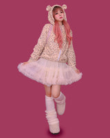 mimi leopard bear hood zip-rp (기모)