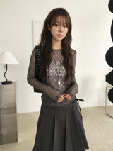 Lace see-through T