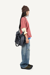 Striped cropped cutoff t-shirt
