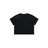 (WOMAN) SIGNATURE LOGO SHORT T-SHIRT【DEEP BLACK】