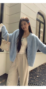 Lace Blue Ribbon Two Piece Long Sleeve Tee