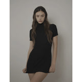EVE HALF NECK DRESS-BLACK