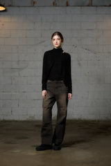AKARI PPINTUCK DENIM PANTS / BLACK