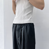 Textured Draped Wide Pants