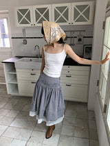 SMOKE BANDING CHECK SKIRT (2C)