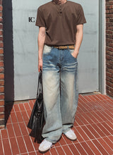 Exing Fading Washing Denim Pants