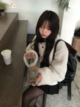 ボーカーツーボタンボアノーカラーファージャケット