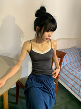 Layered Lace Strap Sleeveless