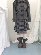 Charcoal Blend Checkered Layered Skirt