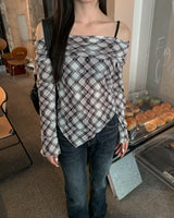 Argyle off shoulder T