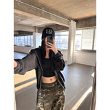 [Unisex] Crop 2way hood zip up(3color)