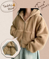 Liwen Mink fur half-crop hooded zip-up