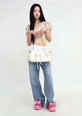Square Ribbon Crossbody Bag(2colors)