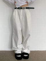  Motion 2WAY Snap Pintuck Wide Banding Long Pants (4 colors)