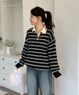 Bintz Stripe Collar Knitw