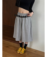 [Unisex] Belted sweat bermuda pants(3color)