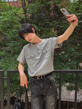クルーダメージブーツカットデニムパンツ