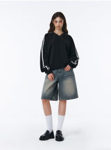 BTB :ウェーブウォッシングバミューダショーツ  [BLUE CORE] [UNISEX]