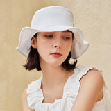 VA Stud Frill Bucket Hat / White