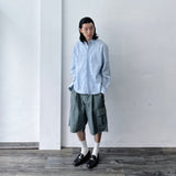 Crinkled Striped Oversized Shirt