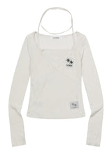 LIARE LAYERED STRAP HALTER NECK LONG SLEEVE T (3COLOR)