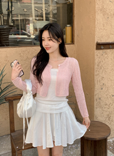 Flower Two Button Knit Bolero Cardigan (3color)