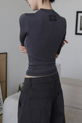 26SS★ [ EEUN BASIC ] Chewing Three Quarter Slim T-shirt