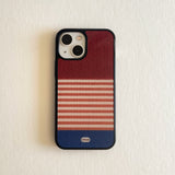 caramel stripe glossy glass phone case