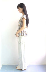 Vintage pocket washed long skirt