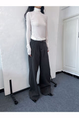 Soft Layered Turtleneck Long Sleeve T-shirt