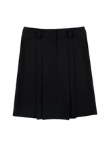 クラシックプリーツミディスカート (BLACK)