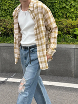 [S/S] ルーズフィットチェックシャツ(3color)