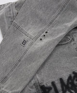 BBD ヴィンテージ クラッシュ フード デニム ジップアップ ジャケット (Vintage Gray)