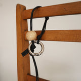 WOOD BALL LEATHER KEYRING