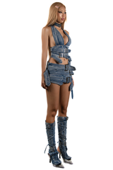 POP Buckles Denim Boot Covers