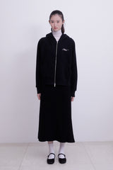 Raglan 2way Hood Zip-up (BLACK)