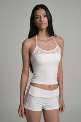 Caramel lace cami top, White