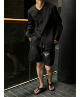 [S/S] レザーバンディングハーフパンツ(4color)
