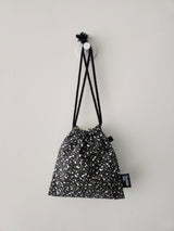 terazzo flat string pouch bag - black M