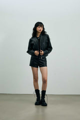 CLARI FAUX MICRO PANTS / BLACK