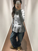 Berre Frill Cardigan + Muffler Set (2color)