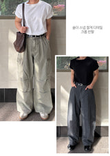 ボトン クロップ ショルダー スナップカット ショートスリーブ Tシャツ
