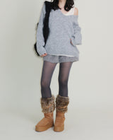Kina Bendable Angora Fur Micro Shorts (Angora Fur Fabric)