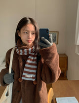 25FW★ [BAONHAUS] Temdi Stripe Pom-Pom Muffler