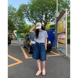 マオ バミューダ デニムパンツ