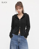 (W's) Side Slit Ribbed Hoodie